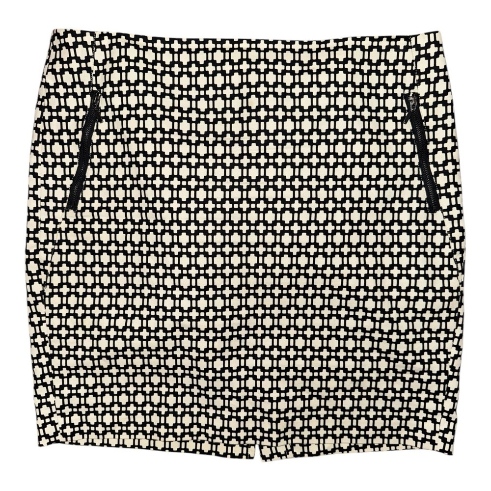 Kenar Black and White Mini Pencil Skirt